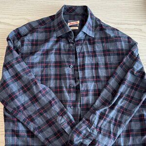 Johnnie-O Medium Blue and Red Checkered Shirt